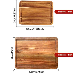 Planche à découper en bois d'acacia double face épaisse personnalisée, planche de boucher, planche à charcuterie en bois pour la cuisine - Product Image 2