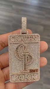 Colgante Redondo Personalizado de Moissanita con Letras, Bicolor, Estilo HipHop, Rapper, Bling, Lujo, Certificado, Plata 925, Chapado en Oro, Regalo - Product Image 5