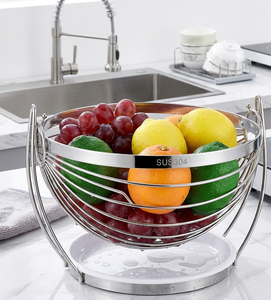 Panier à fruits en fil d'acier inoxydable, vente en gros, directement de l'usine, organisateur de rangement pour comptoir de cuisine, support à fruits en fil métallique peu encombrant - Product Image 4