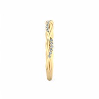 Bague de mariage en diamant de laboratoire, design torsadé infini, bande pavée, or 18 carats plaqué rhodium, certifiée IGI, empilable, motif corde
