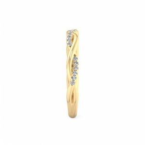 Anillo Infinito Trenzado con Diamantes Cultivados en Laboratorio, Banda de Diamantes Pavé, Oro de 14K/18K, Diseño de Cuerda Apilable, Anillo de Boda para Mujer - Product Image 4
