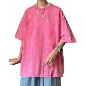 Camiseta de Manga Corta Holgada de Poliéster/Algodón Tejido con Estampado Personalizado Lavado en Caliente, Estilo Vintage, 200g, Antiarrugas, Estilo Urbano, Batik - Product Image 2