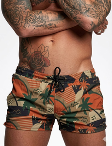 Short de bain homme taille basse de haute qualité, style boxer, avec poche arrière tendance, lavé, séchage rapide, respirant, pour la plage - Product Image 3