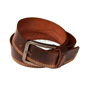 Premium Genuine Full Grain Cowhide <b>Leather</b> <b>Belt</b> for Men Vintage Distressed Casual Waistband Rugged Double Stitched <b>Work</b> <b>Belt</b> - Product Image 6