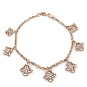 Round Lab Grown & Natural Diamond Bracelet in 9K Rose Gold | 1.07 CT Fine Jewelry - Product Image 1