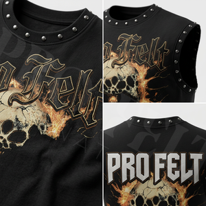 Whole Sale Custom Printed Solid Plain Color Sleeveless Tank Top Cotton Punk Rock Streetwear Summer Breathable Casual Fit T Shirt - Product Image 4