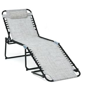 Sedia a Sdraio Pieghevole con Schienale e Poggiapiedi Regolabili per Prendere il Sole all'Aperto - Product Image 1