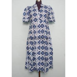 Vestido Midi de Verano para Mujer, Hecho a Mano en India, con Estampado Floral, Tejido, Ecológico, Transpirable, con Encaje, Corte en A, Superventas - Product Image 1
