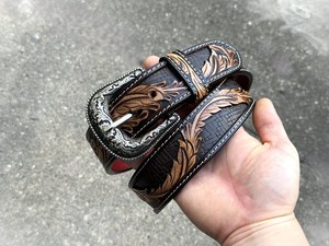 Handmade Argentinian Cowhide Leather <b>Belt</b> Hand Tooling Heavy Duty Durable <b>Reversible</b> Western Steel Pin Buckle - Product Image 6