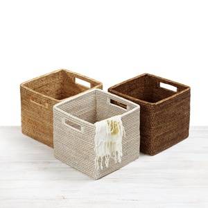 Juego de cestas de lavandería de ratán, organizador ecológico, contenedor vacío, cestas de regalo en venta, la más alta calidad - Product Image 1