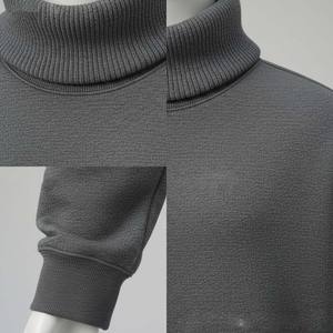 Sweat-shirt de jogging gris imprimé en maille épaisse pour femme, col côtelé ajusté de haute qualité, pull athlétique pour l'hiver - Product Image 4