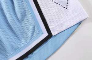 Pantalones Cortos Deportivos Azul Claro para Hombre con Cintura Ajustable con Cordón, Transpirables, Ecológicos, de Secado Rápido, Diseño de Tiro Medio, 100% Algodón - Product Image 2