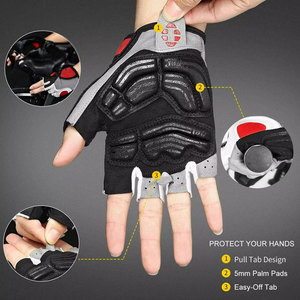 Meilleurs gants de cyclisme de course en cuir, nouveau design, demi-doigts, respirants, durables, antidérapants, avec fermeture auto-agrippante réglable et sangle de poignet - Product Image 4