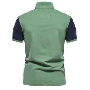 เสื้อโปโลชาย แขนสั้น สีตัดกัน เสื้อโปโลใหม่ เสื้อผ้าฝ้าย สตรีทแวร์ เสื้อโปโลลำลอง - Product Image 2