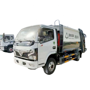 <span class=keywords><strong>Precio</strong></span> más bajo Dongfeng 4*2 6 metros cúbicos cargador trasero <span class=keywords><strong>camiones</strong></span> de recolección de basura camión de basura de compresión para la venta - Product Image 1