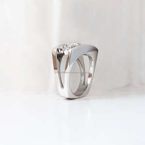 IGI/GIA Lab Grown Vintage 14K oro blanco boda/compromiso Unisex anillo corte diamante aniversario fiesta regalo con pera corte diamante - Product Image 2