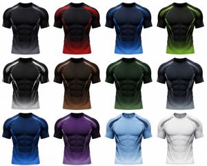 Camiseta Deportiva de Compresión para Hombre, Color Negro y Marrón, con Bloques de Color, Transpirable, de Manga Larga, Secado Rápido, Spandex, Poliéster - Product Image 6