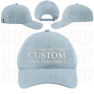 Adult Personalized Baseball Cap 4 Sided Custom Logo Text <b>Light</b> Blue Adjustable Casual Outdoor Sports Cap OEM Manufacturer Caps - Product Image 5