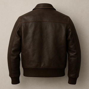 Chaqueta de Cuero Estilo Bomber Fabric Studio, Piel de Vacuno Genuina, Clásica, para Motociclismo, Ecológica, Transpirable, de Invierno, para Hombre - Product Image 2