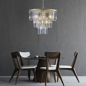 Elegante Lampadario Moderno a 7 Luci da 20 Pollici in Cristallo, Finitura Oro, a 3 Livelli, per Sala da Pranzo e Soggiorno, Lampada a Sospensione Unica in Cristallo - Product Image 1
