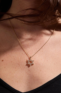 สร้อยคอทองคำ 14k รูปดาวหกแฉก_จี้เพชรเพาะเลี้ยงในห้องปฏิบัติการ - Product Image 3