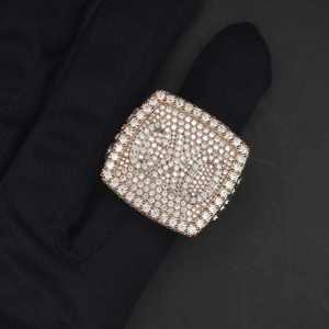 Anillo de Diseño de Lujo Estilo Hip Hop con Iniciales Personalizadas, 100% Probado con el Test de Diamantes, Anillo de Moissanita para Hombre con Baño de Rodio - Product Image 5
