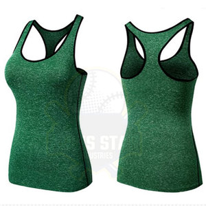 New Fashion Best Design Women Scoop Neck Knitted Tank <b>Top</b> Solid Green Sporty Breathable Regular Length - Product Image 4