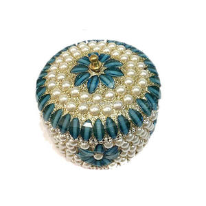 Caja de Joyería de Metal y Aluminio, Color Blanco, con Lentejuelas y Cuentas, Personalizada, para Regalos de Boda Tradicionales para Invitados - Product Image 6