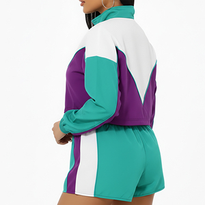 Conjunto de Chaqueta y Pantalones Cortos de Nailon de 2 Piezas, Estilo Hip Hop, con Logotipo Personalizado, Chaqueta Cortavientos Moderna de Corte Holgado, en Oferta - Product Image 2