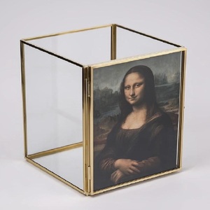 Classic Decorative Metal <b>Lantern</b> Set with Ribbed Glass Panels Gold EPL <b>Lanterns</b> for home & garden decor dinning Christmas Decor - Product Image 4