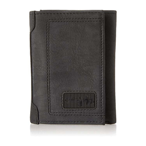 Cartera Plegable de Cuero Genuino Personalizada para Hombre, con Bloqueo RFID, Minimalista, Corta, para Uso Diario, Negra, Estilo Minimalista - Product Image 1