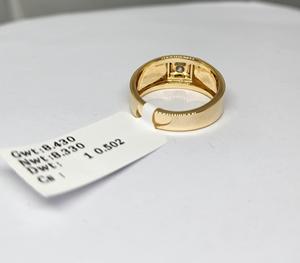 Bague de mariage minimaliste en or 14 carats avec diamant de 0,502 carats, unisexe, alliance de fiançailles, luxe abordable, design de gros, cadeau - Product Image 4