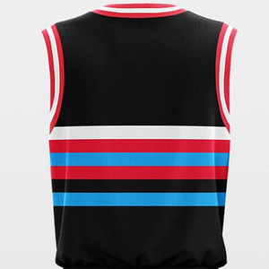 Newest Retro Sports Breathable Basketball <b>Tops</b> Heat-Transfer Custom Rib Knit Trim 3D Pattern 100% Polyester Sleeveless Jersey - Product Image 4