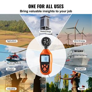 Anemometro Portatile con Display LED Retroilluminato, Misura la Velocità del Vento in un Intervallo di Temperatura da 14 a 113 Fahrenheit - Product Image 6