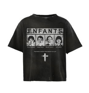 Camiseta de Manga Corta para Hombre, Cuello Redondo, 100% Algodón, Diseño a Cuadros, Transpirable, Talla Grande, con Logotipo Estampado en la Parte Delantera - Product Image 2