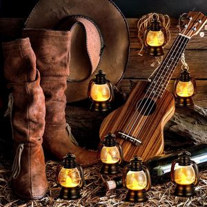 12-Piece Set Mini 4-Inch Western Vintage Lantern <b>Small</b> Hanging Lamp for <b>Table</b> Centerpiece <b>Camping</b> Decor Mini Western Lantern - Product Image 2
