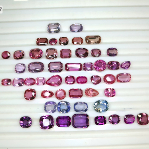 Zafiro Rosa 100% Natural de Madagascar, Grado 3A, Calentado, Tamaños Variados, Juego de 51 Piezas, 66.33ct, Gemas Sueltas Genuinas, Color Rosa Intenso - Product Image 1