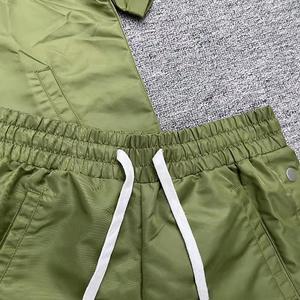 2026 Unisex <b>Summer</b> Casual Streetwear Custom Made <b>Men's</b> Drawstring Two-Piece Windbreaker Short Set Quick Dry - Product Image 3