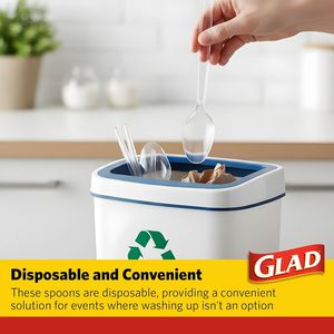 Cucharas de Plástico Transparente para Uso Diario, Aptas para Lavavajillas y Desechables, Cubiertos Resistentes de Tamaño Estándar, Utensilios Reutilizables - Product Image 2