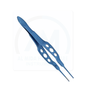 Pinzas para atar suturas oftálmicas AL MIDA AMHC-R-379 Azules, Instrumento Quirúrgico de Precisión, Manual, Reutilizable, Clase I, Certificado CE - Product Image 3