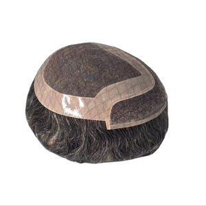 Perruque pour homme la plus vendue, en cheveux Remy, avec dentelle frontale mono et dentelle HD transparente, Toupee Taz Hair Bangladesh, perruques en cheveux humains de haute qualité - Product Image 3