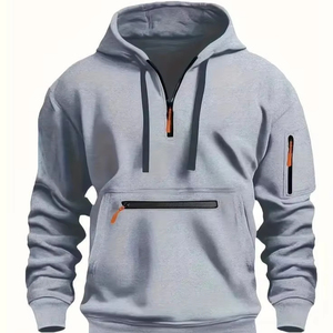 Moda Zip Up Hoodies con bordado Drop Shoulder 380 GSM Mezcla de algodón - Product Image 1