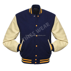 Veste de Baseball, manches en laine et en cuir blanc, blouson de haute qualité - Product Image 5