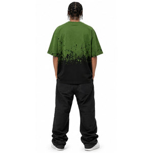 T-shirts personnalisés avec logo imprimé DTG, polyester/coton, délavés à l'acide, effet soleil, coupe ample, surdimensionnés, écologiques, anti-plis pour hommes - Product Image 4