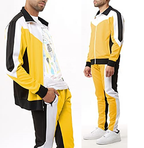 ชุดวอร์ม2ชิ้นสำหรับผู้ชาย,ชุดวอร์มกีฬากางเกงวิ่งขาจั๊มแบบมีซิปหลายสีสำหรับฤดูหนาวฤดูใบไม้ร่วง - Product Image 6