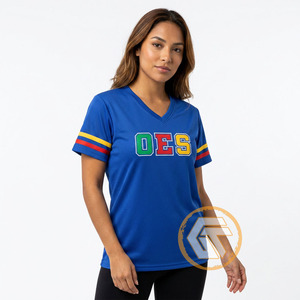 Wholesale Eastern <b>Star</b> Women's Casual Summer T-<b>Shirt</b> V-neck Half Sleeve Eco-Friendly Breathable 100% Cotton Jersey Fabric - Product Image 2
