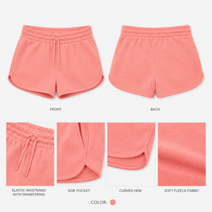 Custom Women's <b>Fleece</b> <b>Shorts</b> Soft Cotton Blend Lounge <b>Shorts</b> OEM ODM Private Label Wholesale Manufacture - Product Image 6