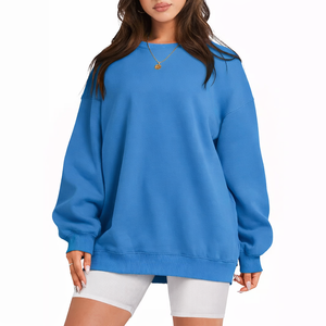 Custom Name Women's Oversized Magenta Sweatshirt Personalized Crewneck Pullover Casual Long Sleeve Fleece Sweatshirt Loose Fit - Product Image 2