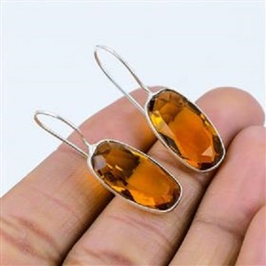 Pendientes Colgantes de Cuarzo Citrino con Forma de Cojín al por Mayor, Proveedor Mayorista de Cuarzo Citrino - Product Image 6