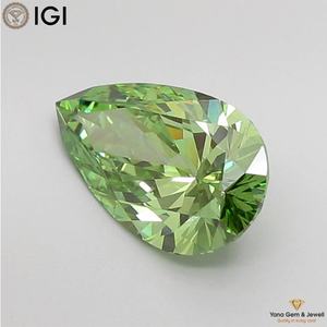 2.00 CARAT VS1 Clarity Fancy Vivid <b>Green</b> Color CVD Lab Grown Diamond PEAR Shape With IGI Certificate for Stunning Ring Center - Product Image 5